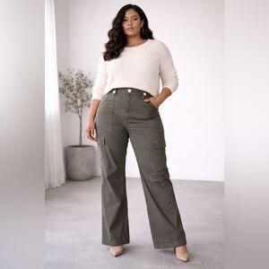 NWT White House Black Market WHBM Extra High Rise Cargo Trousers - Size 14